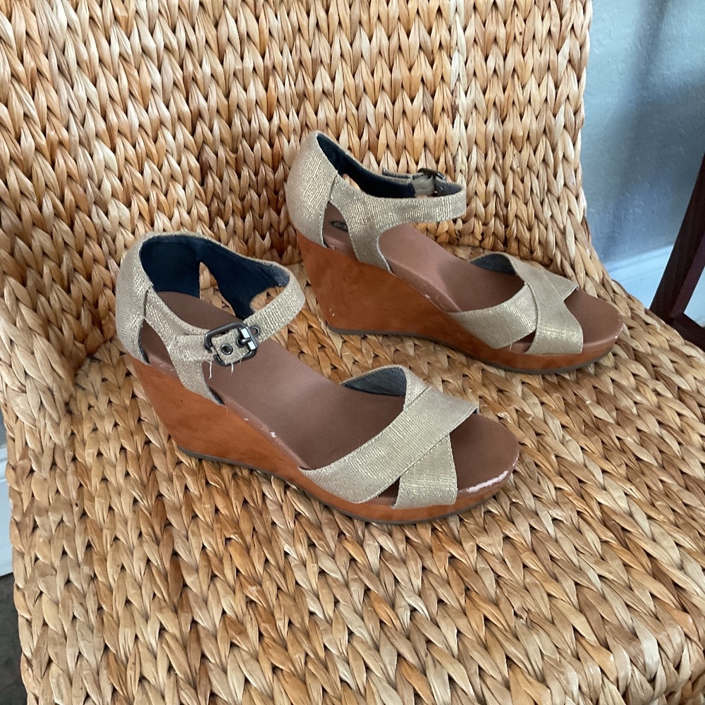 Gold platform sandals